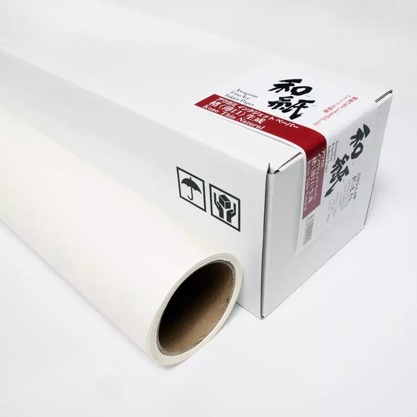 Awagami Japanese Paper Inkjet IJ-0325 Kozo Thin Natural Roll 111.8x15 m - 1