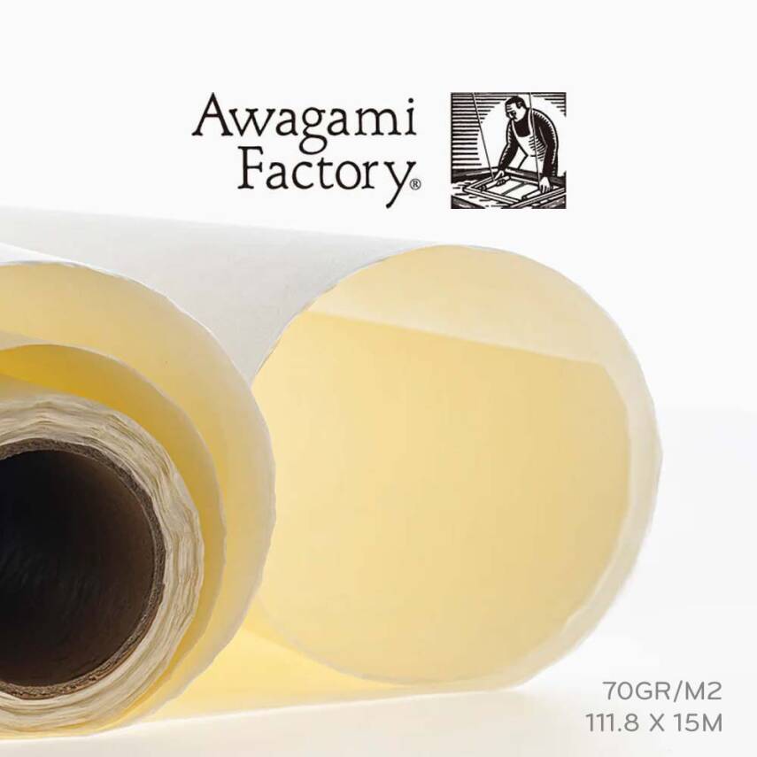 Awagami Japanese Paper Kozo Thick Natural Roll 70 Gr/M2 111.8X15 m IJ0345 - 1
