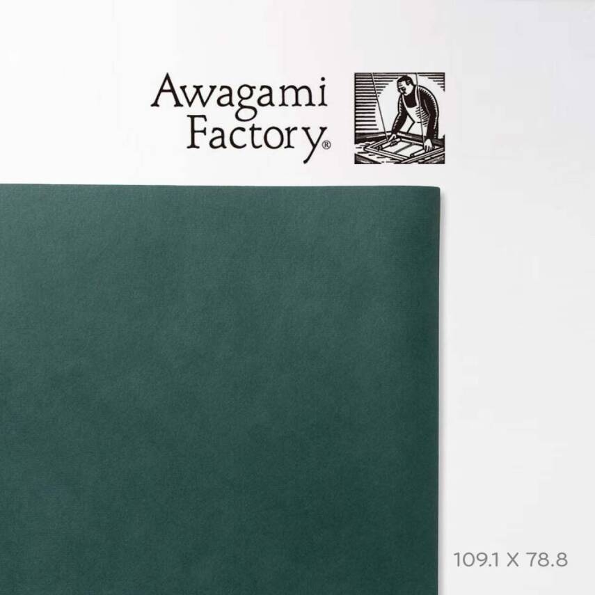 Awagami Japanese Paper Shin Inbe Thin Dark Green Indigo 65 Gr/M2 109.1X78.8 Cm - 1