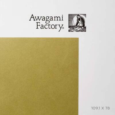Awagami Japanese Paper Shin Inbe Thin Olive 65 Gr/M2 109.1X78.8 Cm