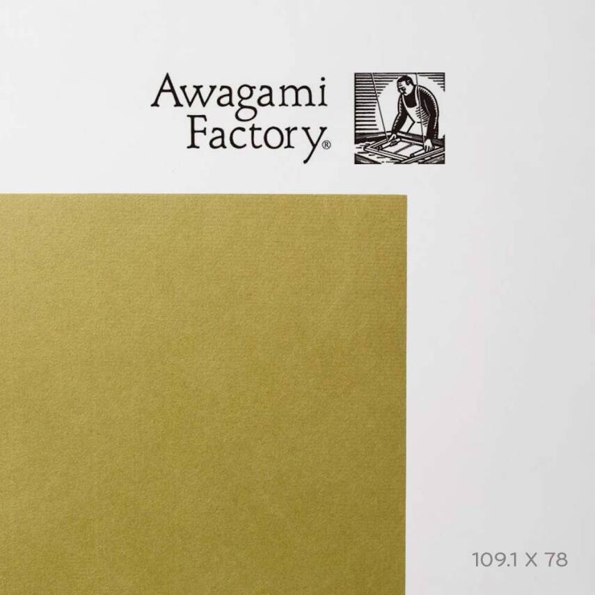 Awagami Japanese Paper Shin Inbe Thin Olive 65 Gr/M2 109.1X78.8 Cm - 1