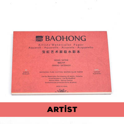 Baohong Suluboya Defteri Artist %100 Pamuk 300 gr 15x23 cm 20 Yaprak Hot Press