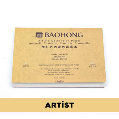 Baohong Suluboya Defteri Artist %100 Pamuk 300 gr 31x41 cm 20 Yaprak Rough