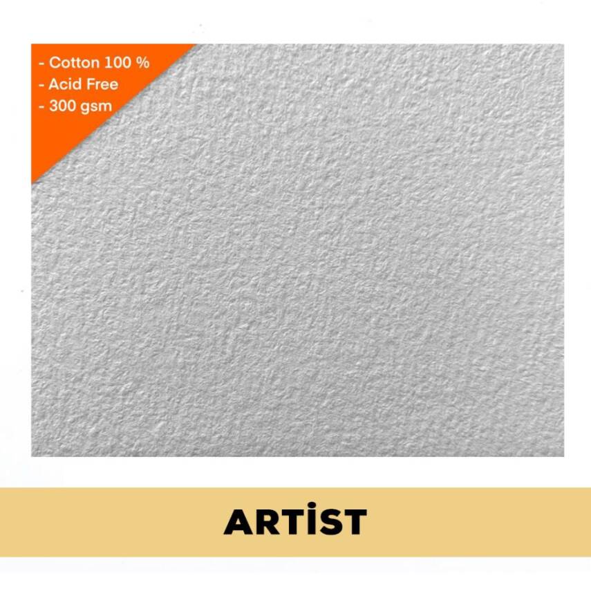 Baohong Suluboya Kağıdı Artist %100 Pamuk 300 gr 38x56 cm Rough - 1