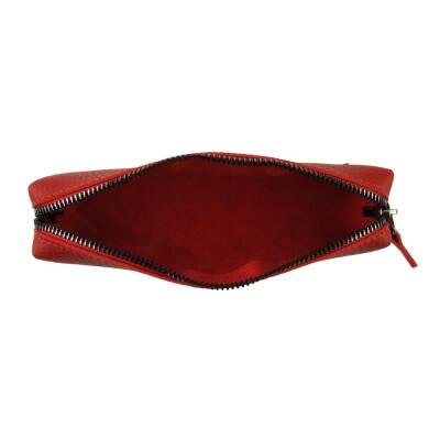 Bback Imitation Leather Long Pencil Case Red Code: 401 - 3