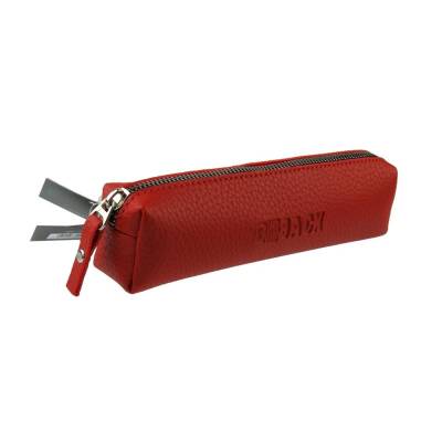 Bback Imitation Leather Long Pencil Case Red Code: 401 - 1