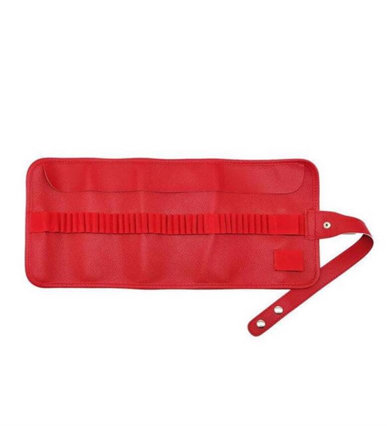 Bback Imitation Leather Roll Pencil Case with 36 Compartments Red 602 - 1