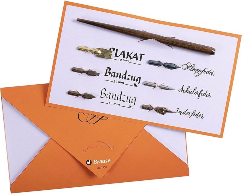 Brause Calligraphy & Writing Set 6 Nibs + 1 Handle 139B - 1