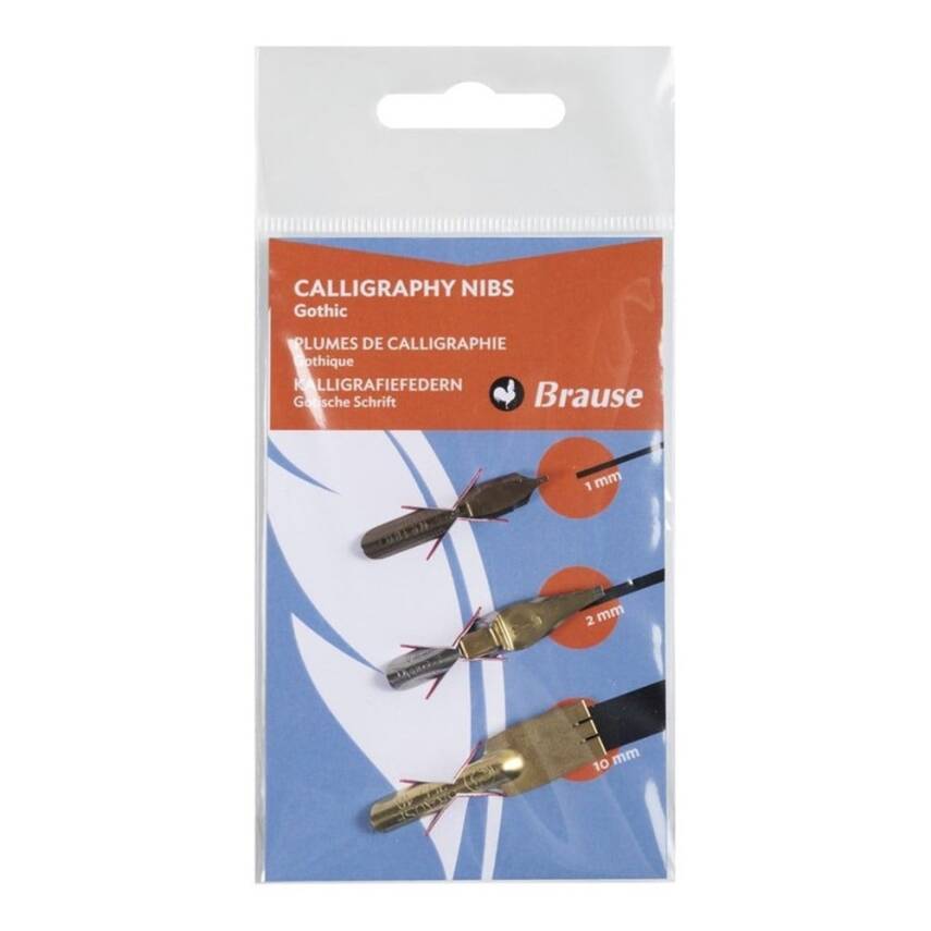 Brause Gothic Kaligrafi Ucu 3'lü Set 1 mm - 2 mm - 10 mm - 1