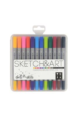 Bruno Visconti Brush Pen Sketch Art 12 Colors - 4