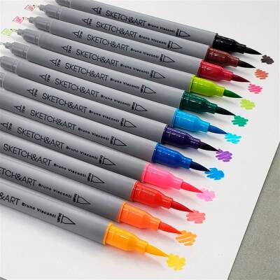 Bruno Visconti Brush Pen Sketch Art 12 Renk - 6