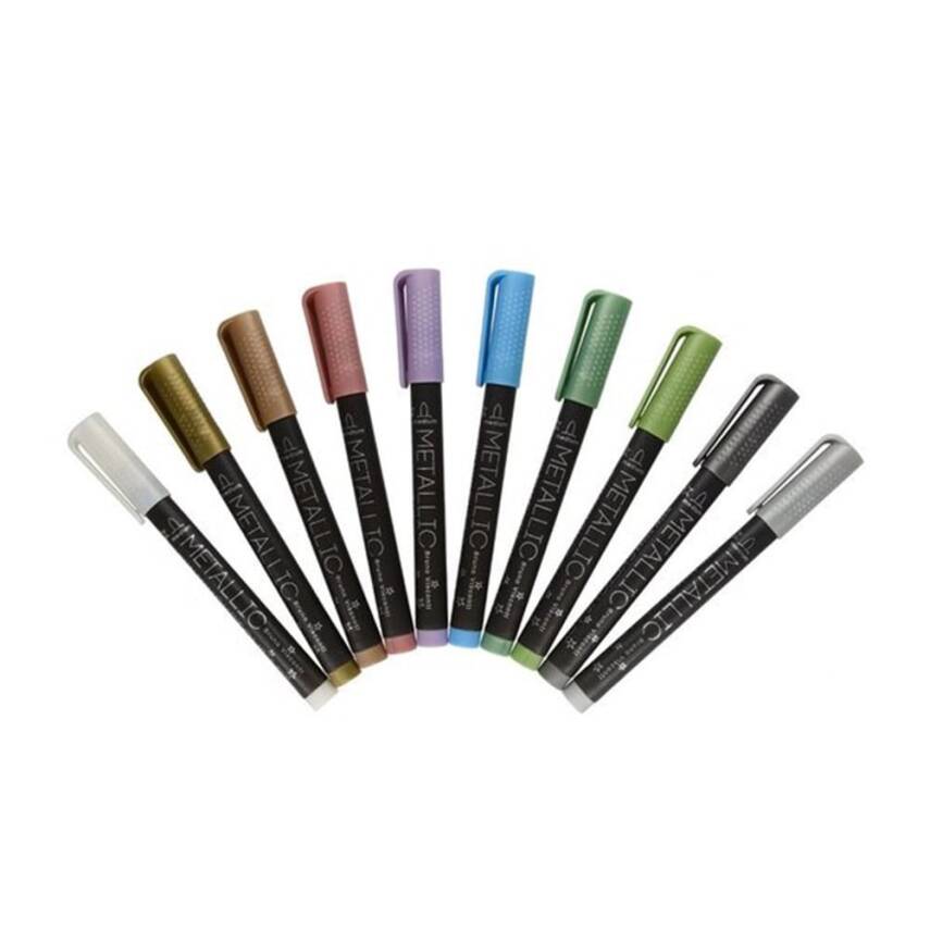 Bruno Visconti Metallic Marker Sketch Art 10 Colors - 6