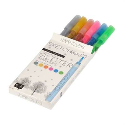 Bruno Visconti Sketch & Art Glitter Marker 6 Colors - 6