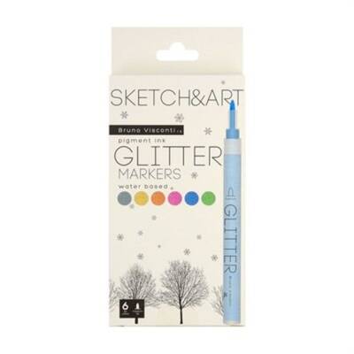 Bruno Visconti Sketch & Art Glitter Marker 6 Colors - 1