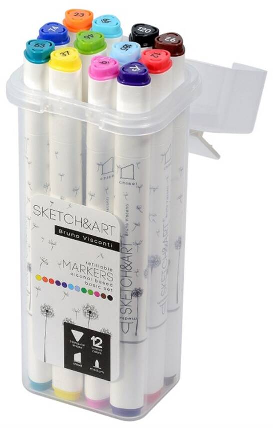 Bruno Visconti Twin Marker Sketch Art 12 Colors - 4