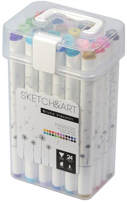 Bruno Visconti Twin Marker Sketch Art 24 Colors - 1