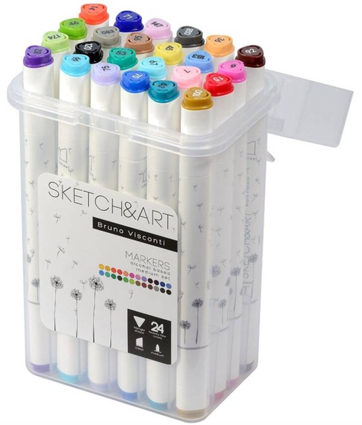 Bruno Visconti Twin Marker Sketch Art 24 Colors - 2