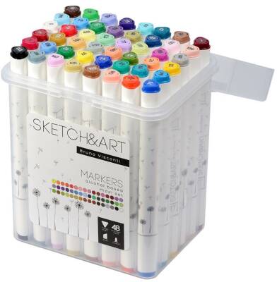 Bruno Visconti Twin Marker Sketch Art 48 Renk - 4