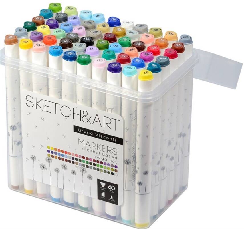 Bruno Visconti Twin Marker Sketch Art 60 Colors - 4