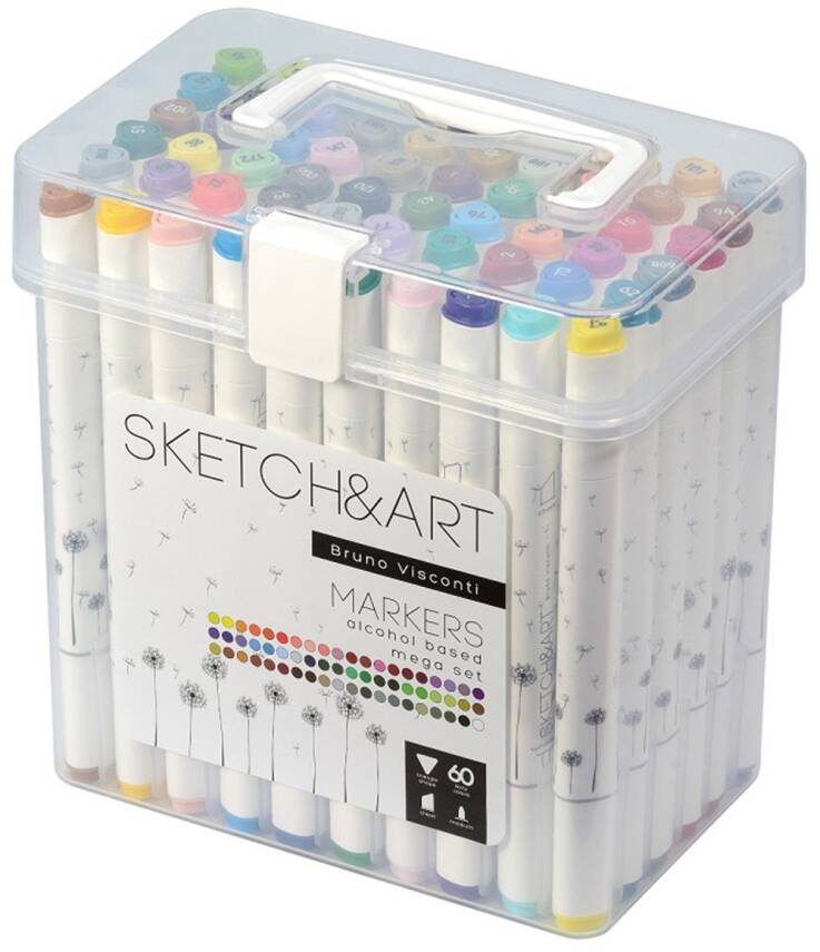 Bruno Visconti Twin Marker Sketch Art 60 Colors - 5