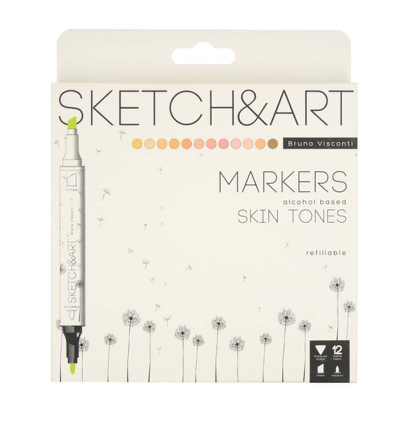 Bruno Visconti Twin Marker Sketch Art Portraint 12 Colors - 1