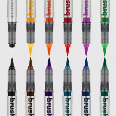 Brushmarker PRO Set 11 Basic Colors + Blender - 3
