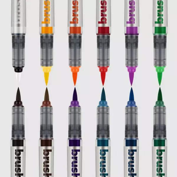 Brushmarker PRO Set 11 Basic Colors + Blender - 3
