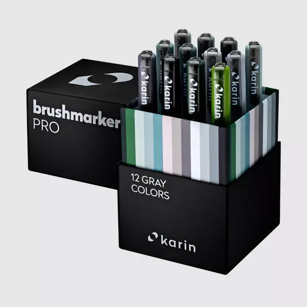 Brushmarker PRO Set 12 Gray Colors - 1