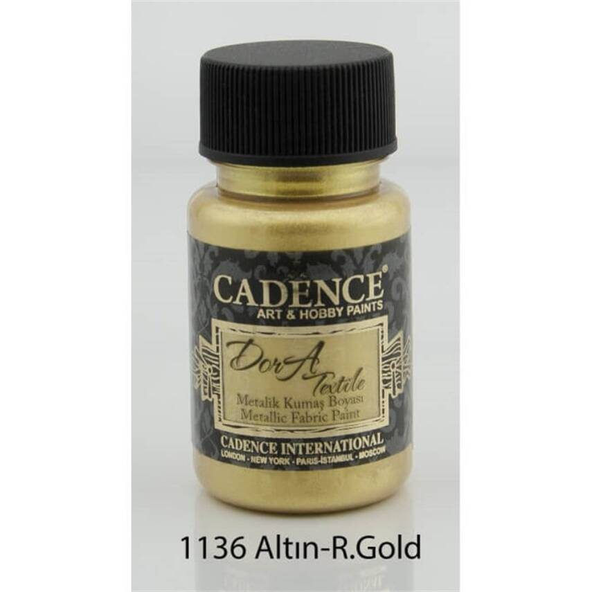 Cadence Dora Metalik Kumaş Boyası 1136 Altın / Gold - 1