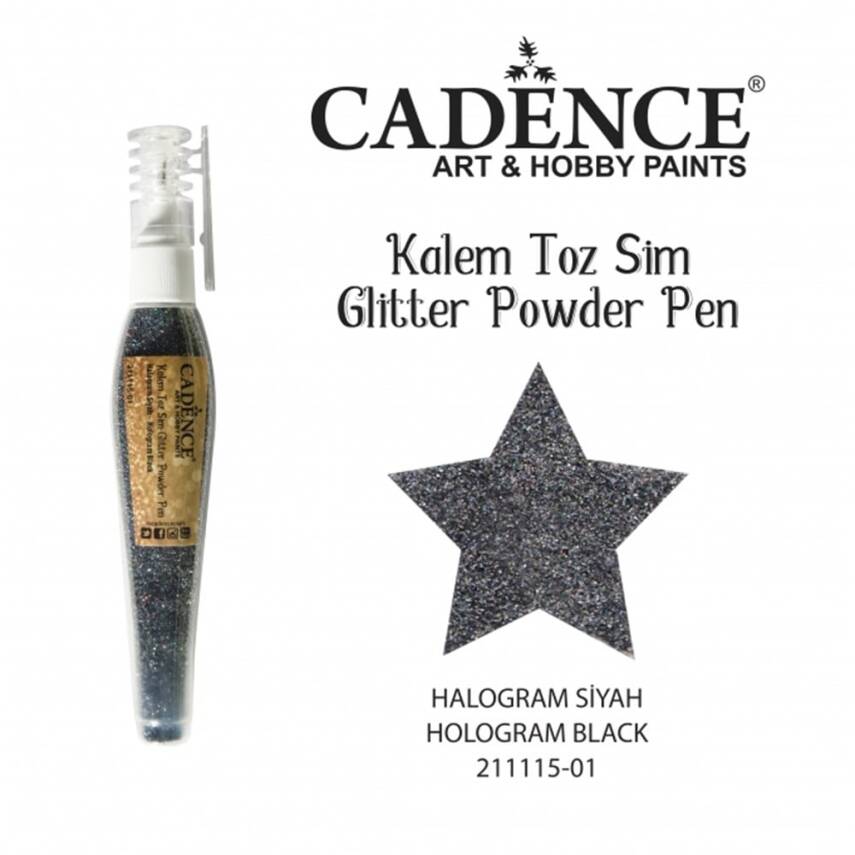 Cadence Glitter Powder Pen Hologram Black - 1