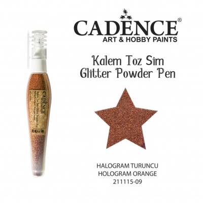 Cadence Glitter Powder Pen Hologram Orange - 1