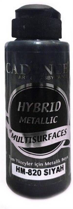 Cadence Hybrid Multisurface Acrylic Paint 120 ml HM820 Metallic Black - 1
