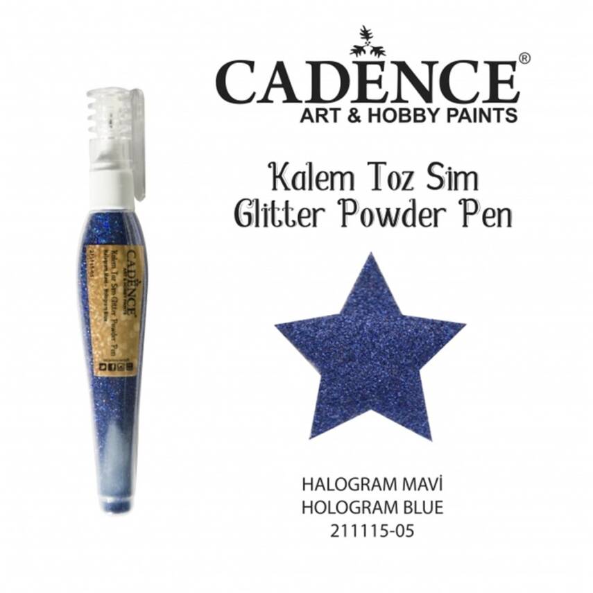 Cadence Kalem Toz Sim - Glitter Powder Pen Hologram Mavi - 1