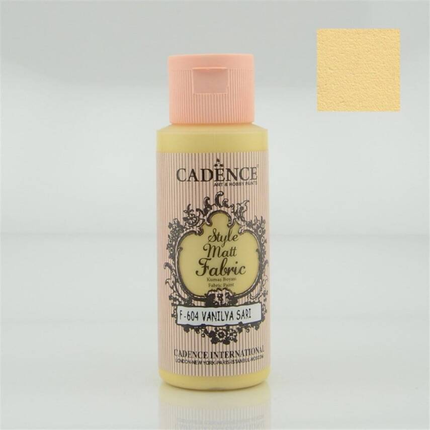 Cadence Style Matt Fabric Paint 59 ml 604 Vanilla Yellow - 1