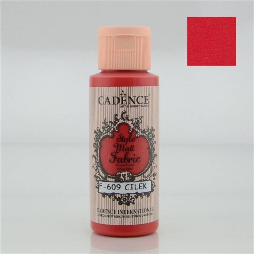 Cadence Style Matt Fabric Paint 59ml 609 Strawberry - 1