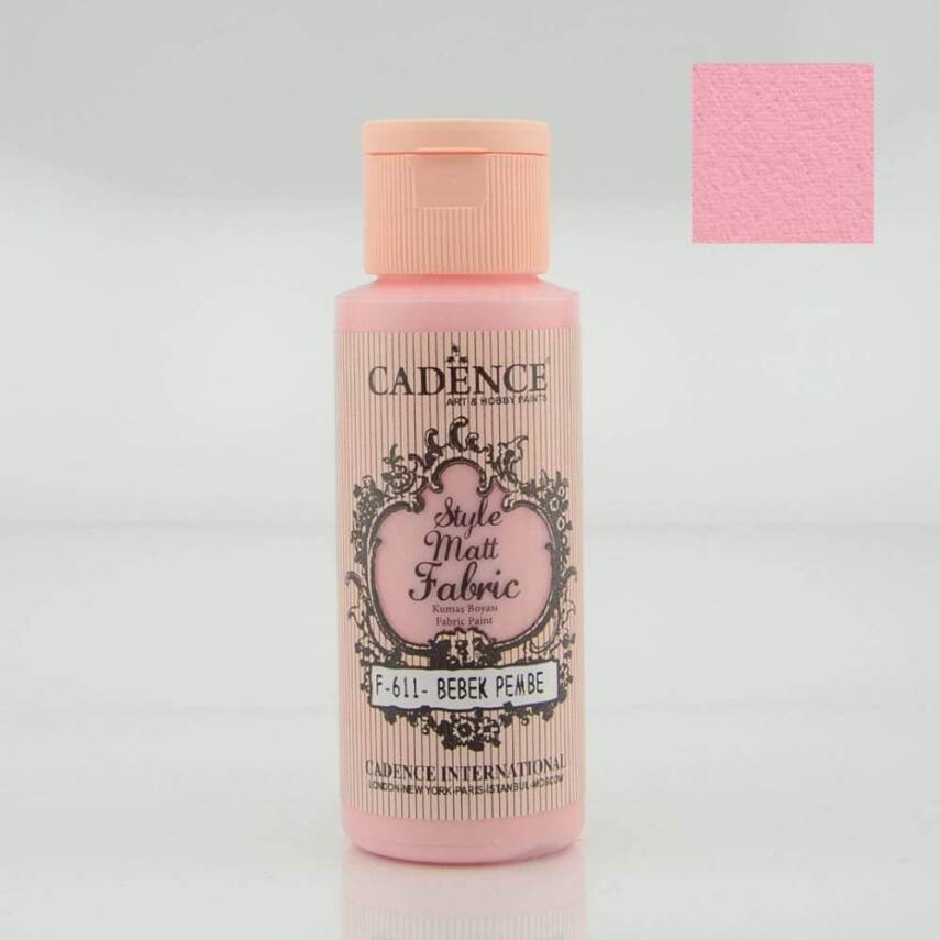 Cadence Style Matt Fabric Paint 59ml 611 Baby Pink - 1