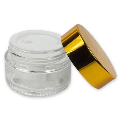 Glass Bottle with Clear Gold Cap 30 ml (1)