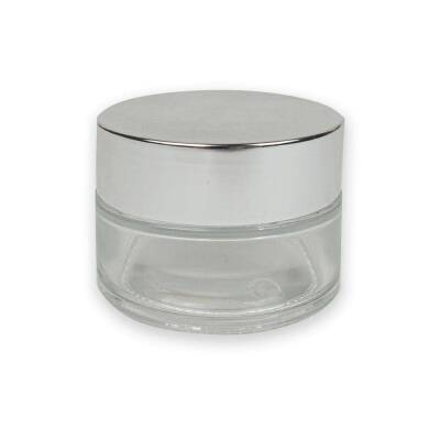Glass Bottle with Clear Silver Cap 30 ml