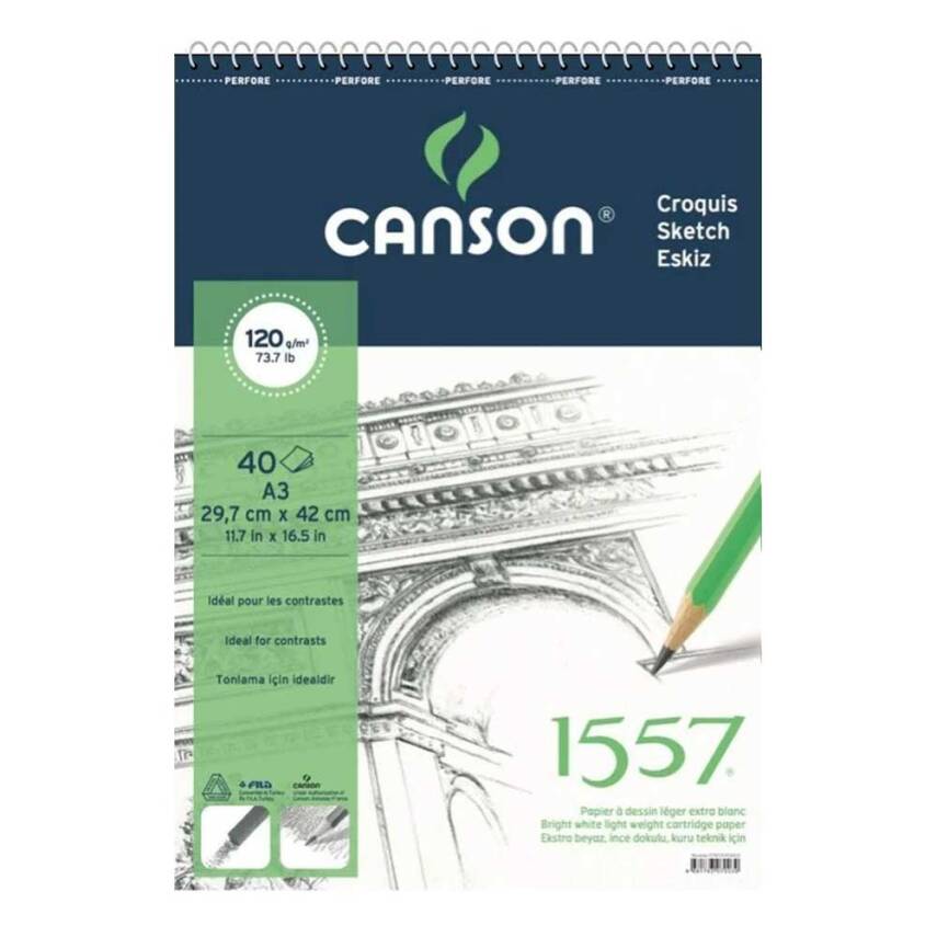 Canson 1557 Sketch Book A3 120gr 40 Pages - 1