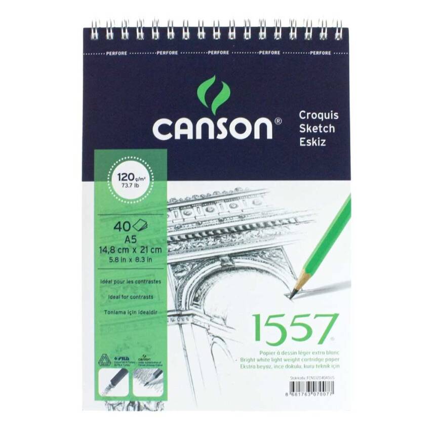 Canson 1557 Sketch Book A5 120gr 40Pages - 1