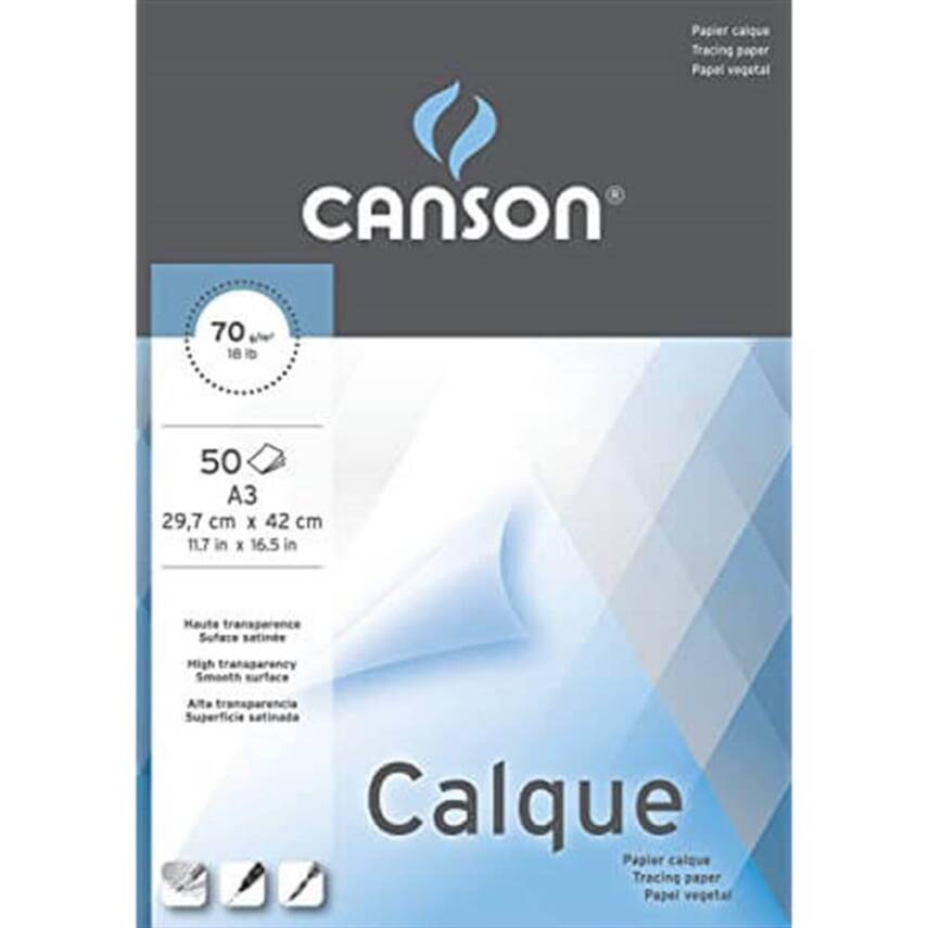 Canson Calque Tracing Paper Aydınger Bloğu A3 70Gr 50 Yp. - 1