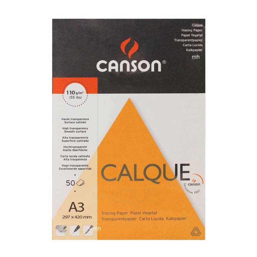 Canson Calque Tracing Paper Tracing Block A3 90Gr 50 Sheets - 1