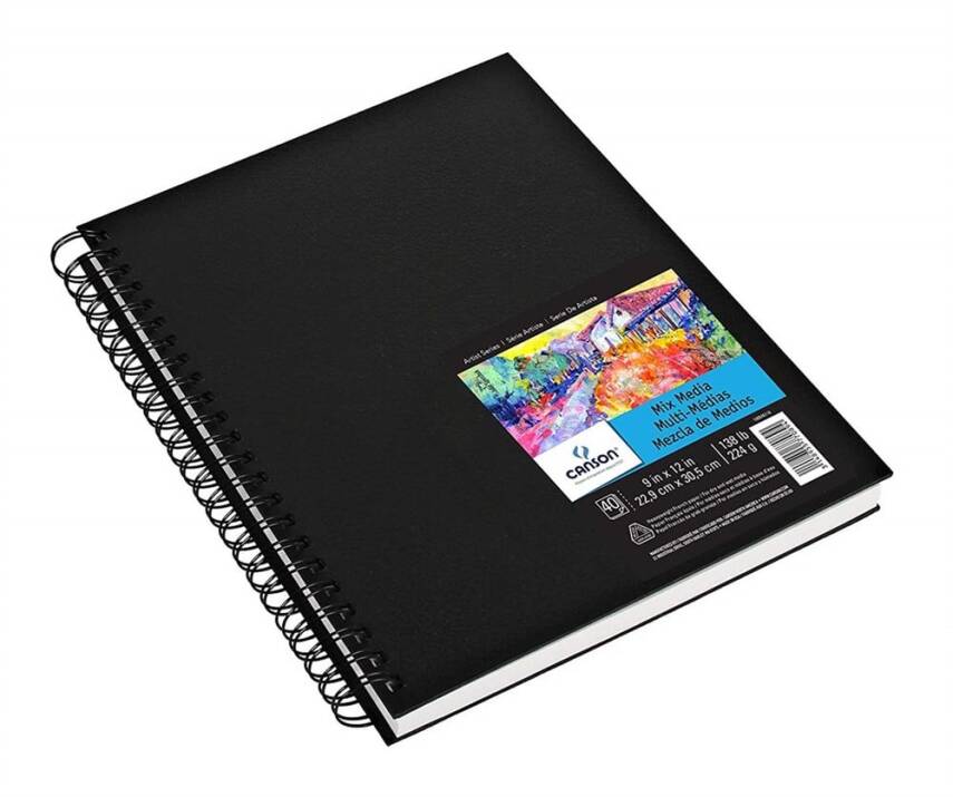 Canson Çok Amaçlı Spiralli Sert Kapaklı Resim Defteri 17,8cm x 25,4 cm 224 g - 2