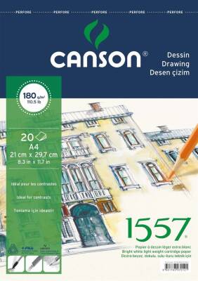 Canson Drawing and Painting Notebook 180 Gr A4 20 Pages Top Spiral - 2
