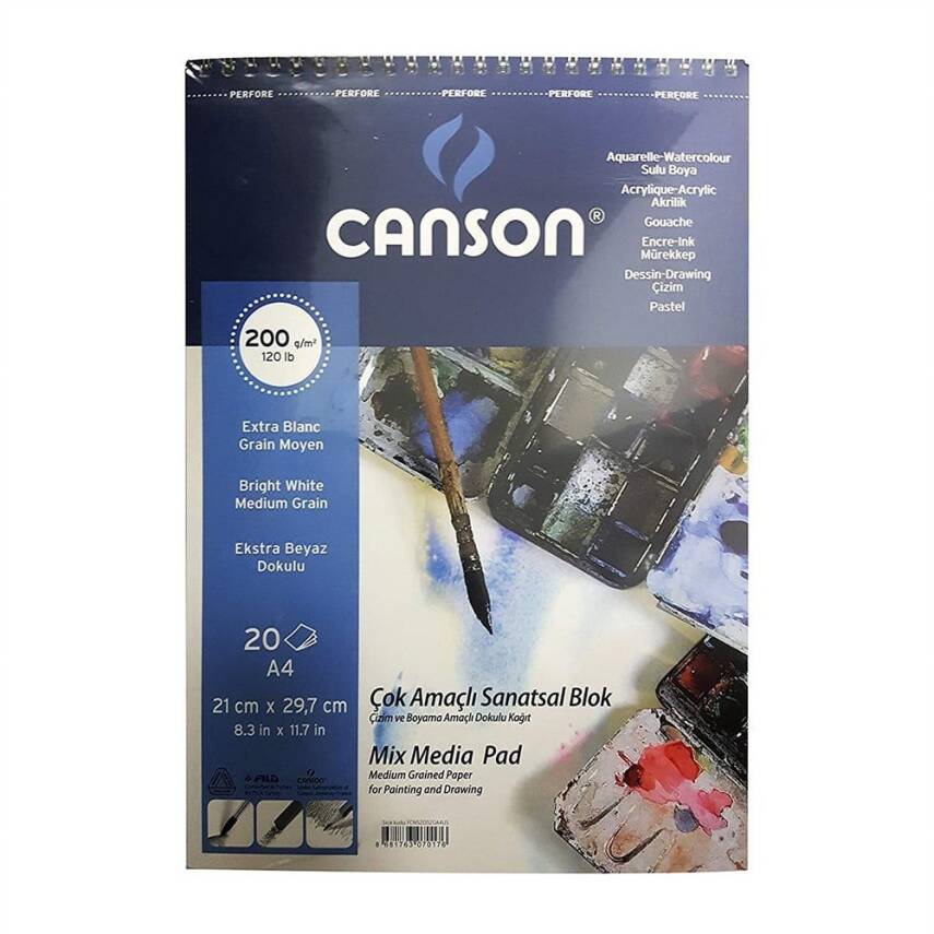 Canson Fineface Multi-Purpose Picture Blocks 200Gr A4 20Yp Top Spiral - 1