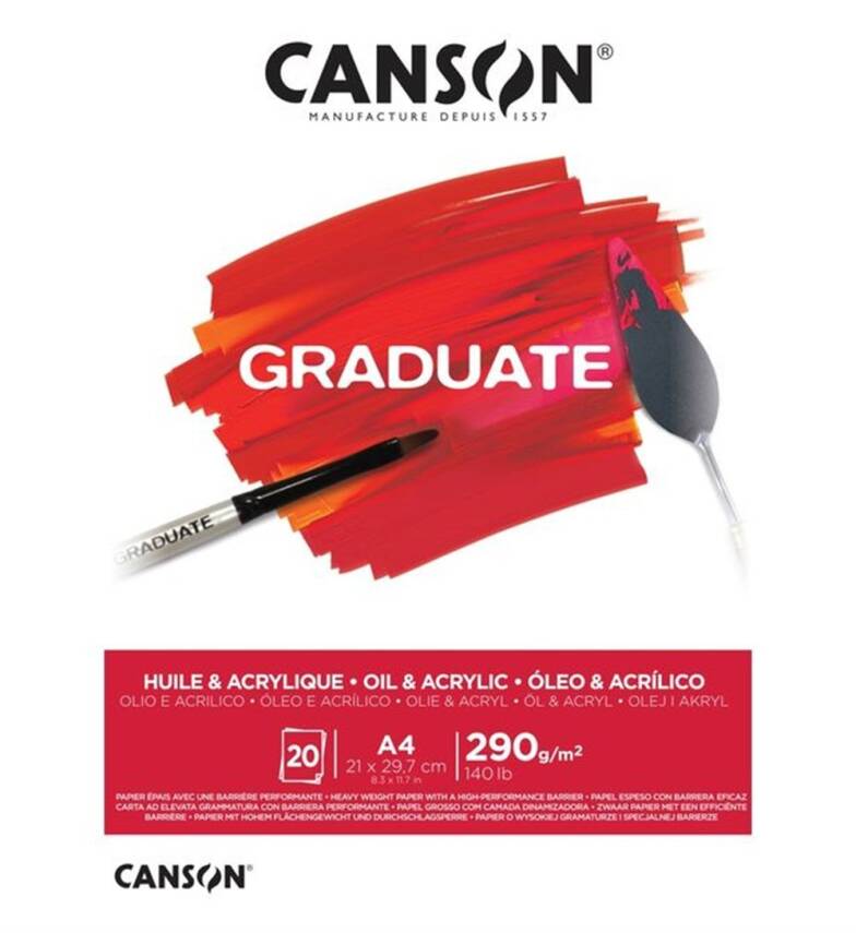 Canson Graduate Acrylic and Oil Paint Notebook A4 290 gr. 20 pages - 1