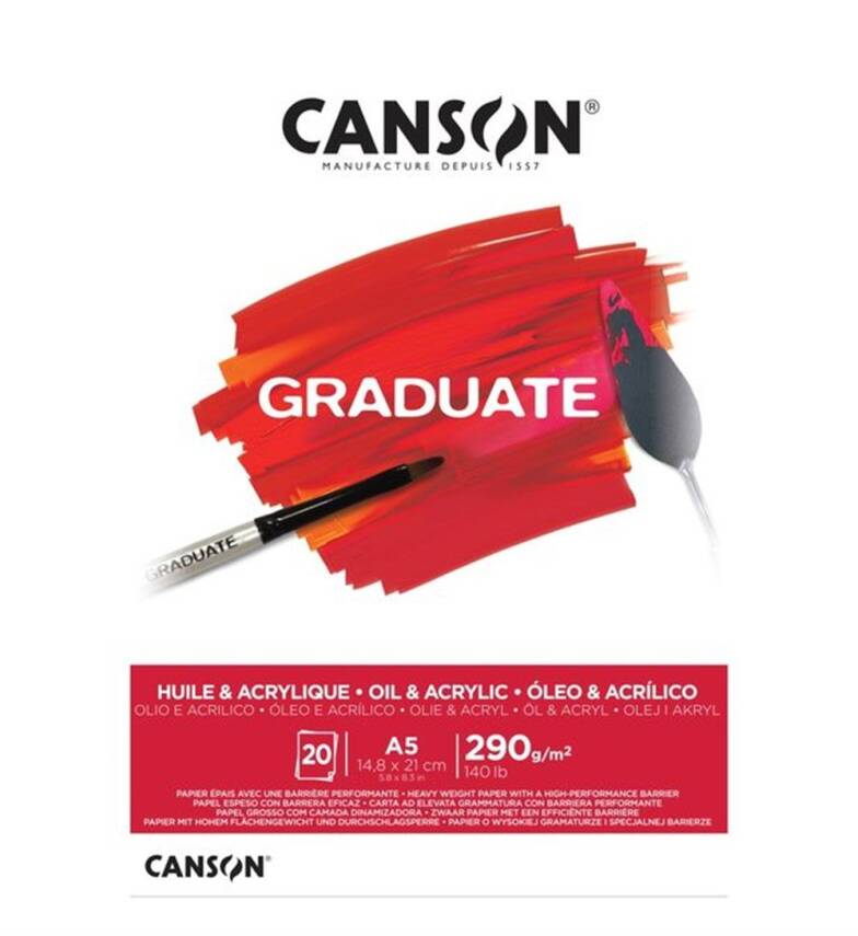 Canson Graduate Acrylic and Oil Paint Notebook A5 290 gr. 20 pages - 1