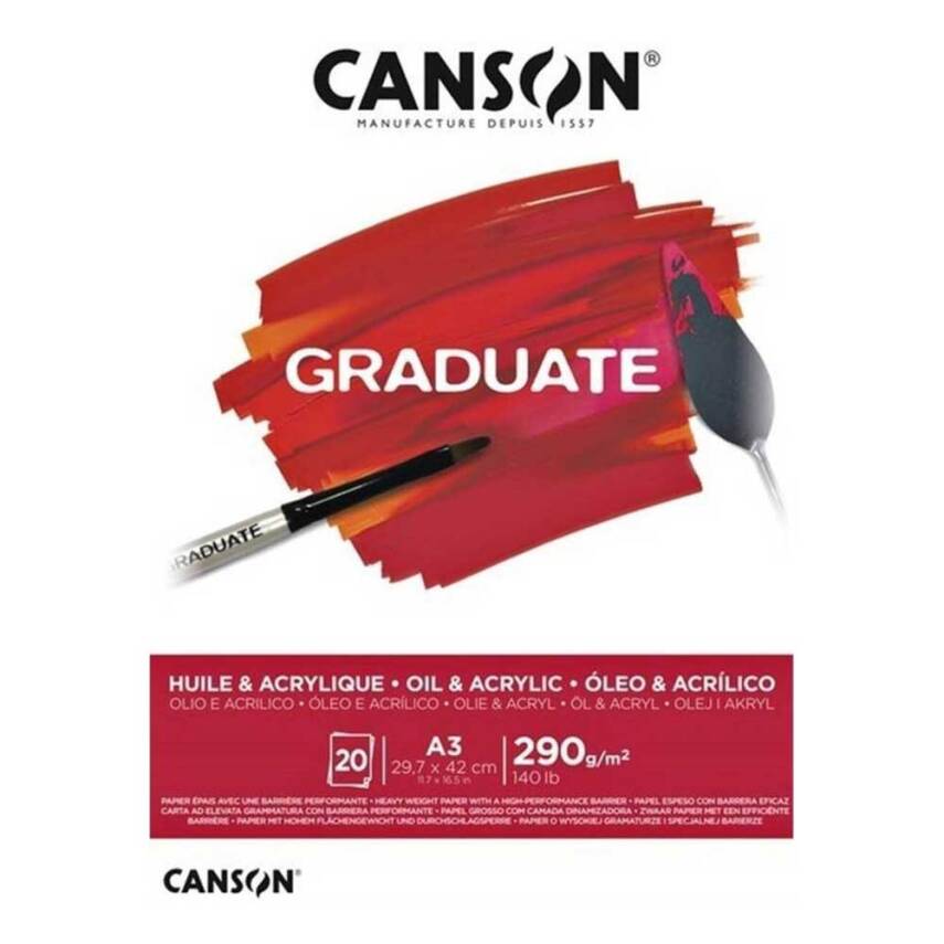 Canson Graduate Akrilik ve Yağlı Boya Defteri A3 290 gr. 20 sayfa - 1