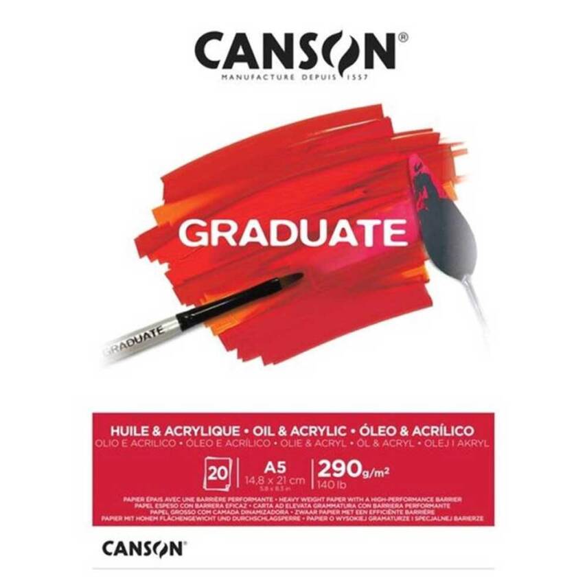 Canson Graduate Akrilik ve Yağlı Boya Defteri A5 290 gr. 20 sayfa - 1