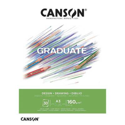 Canson Graduate Çizim Defteri Beyaz A3 160gr 30 Sayfa